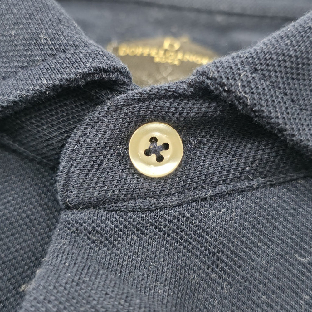 Quiet Luxury Doppelgänger Long Sleeve Polo Men’s L Navy Cotton Smart Casual - Picture 6 of 13
